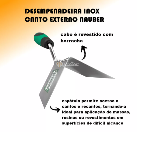 Espátula De Canto Externo Inox Massa Corrida - Image 3